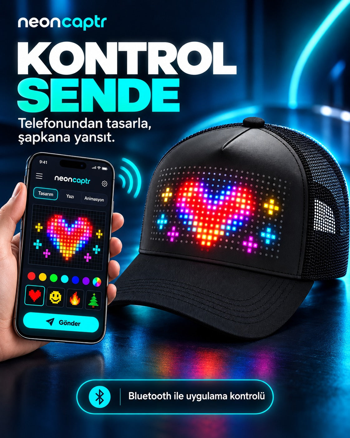 NeonCap Özelleştirilebilir Led Şapka